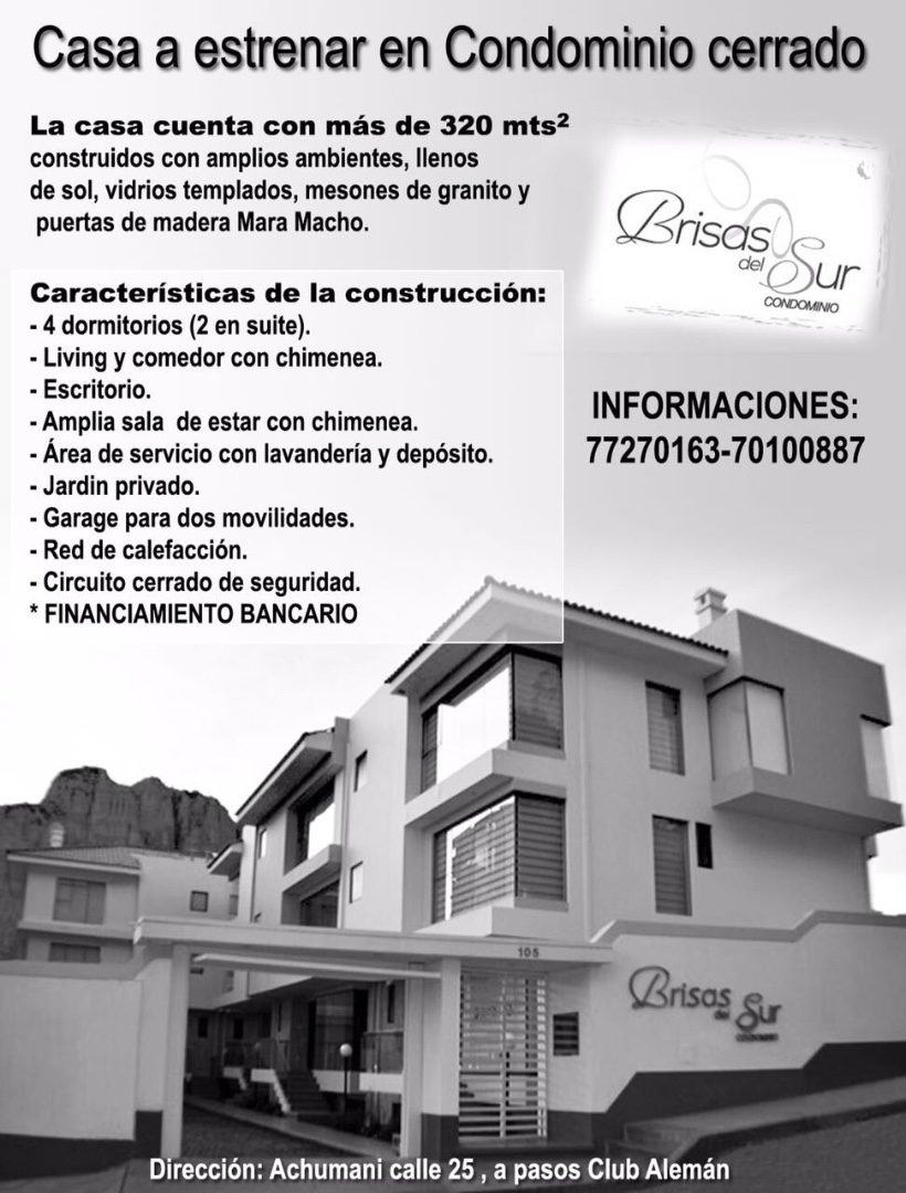 Casa en VentaCONDOMINIO BRISAS DEL SUR - Achumani calle 25 (a metros del Club Aleman) - Foto 1