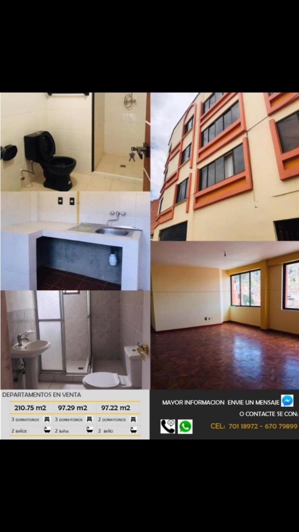 Departamento en Villa El Carmen en La Paz 2 dormitorios 2 baños 1 parqueos Foto 1