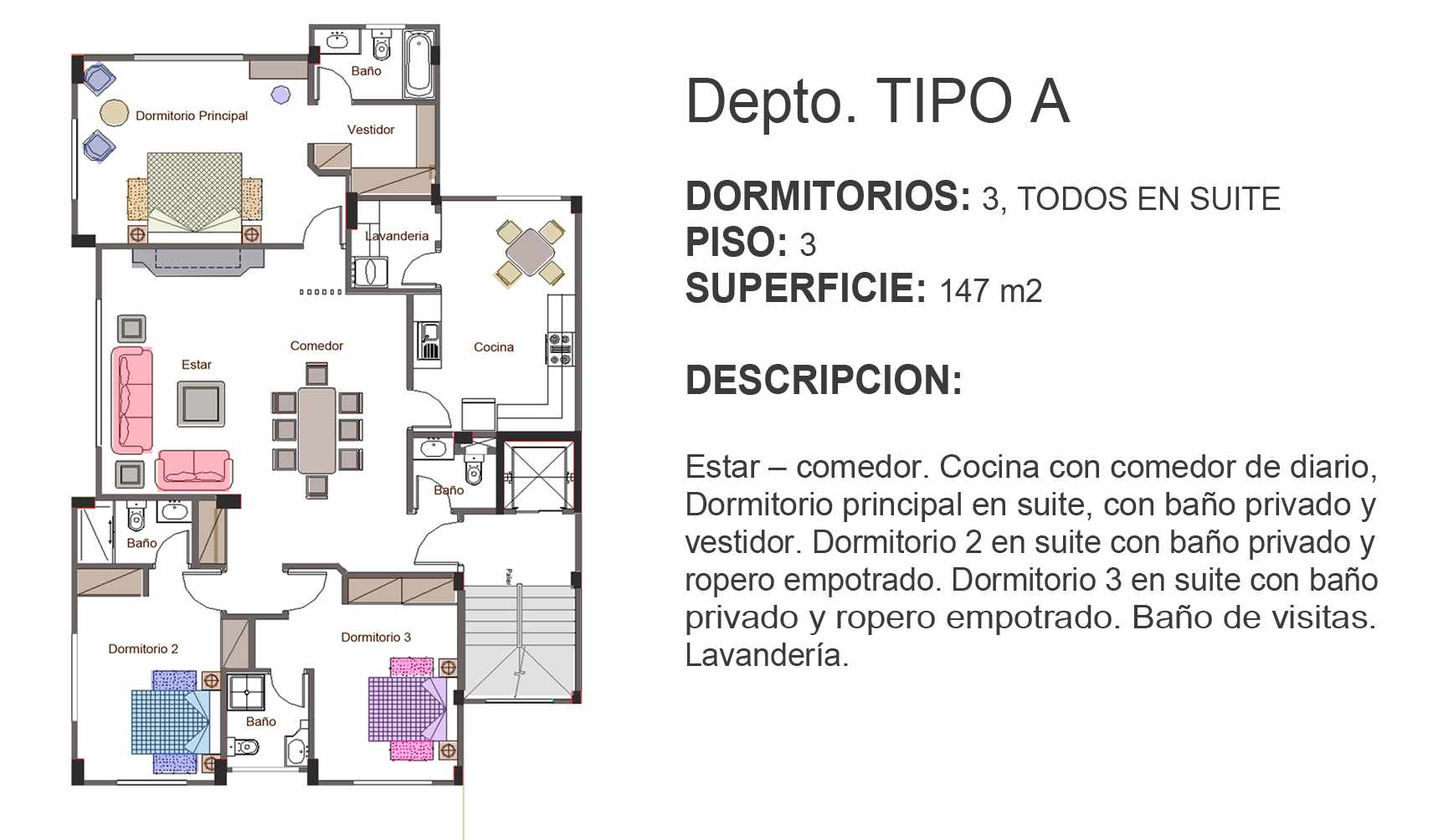 Departamento en Achumani en La Paz 3 dormitorios 4 baños 1 parqueos Foto 2