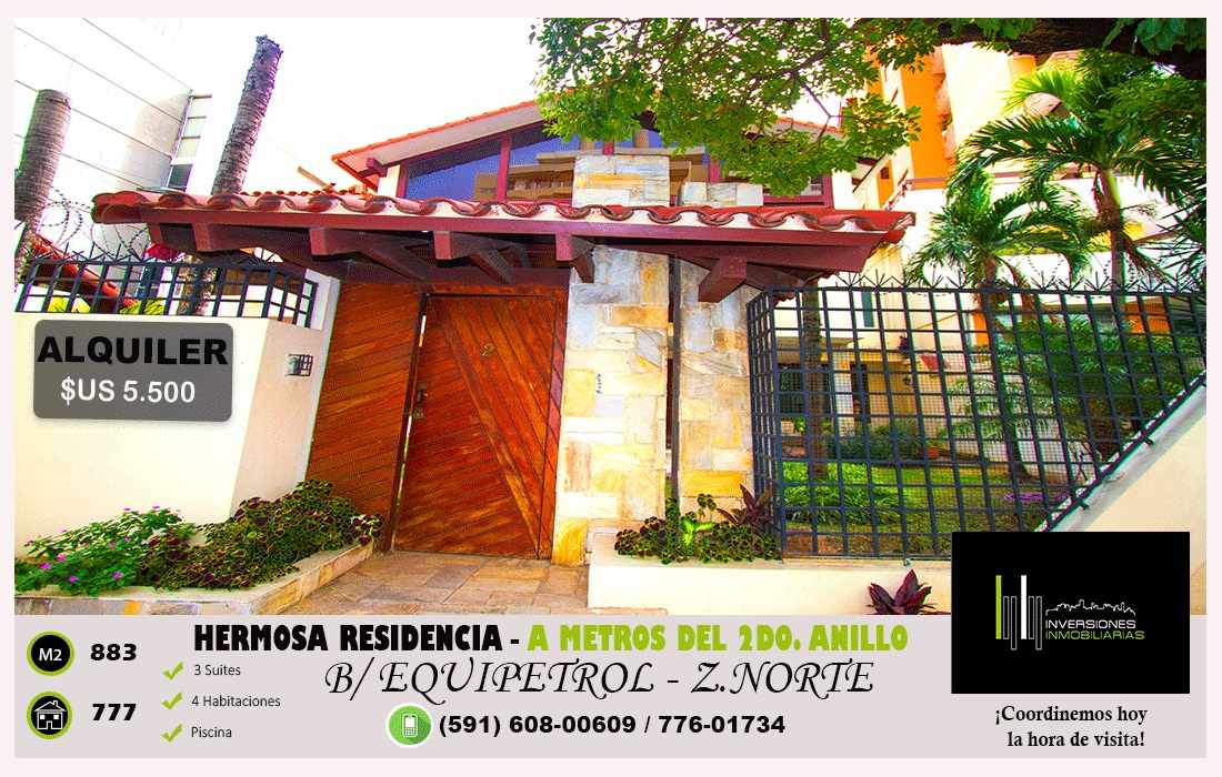 Casa en Equipetrol en Santa Cruz de la Sierra 6 dormitorios 5 baños 5 parqueos Foto 1