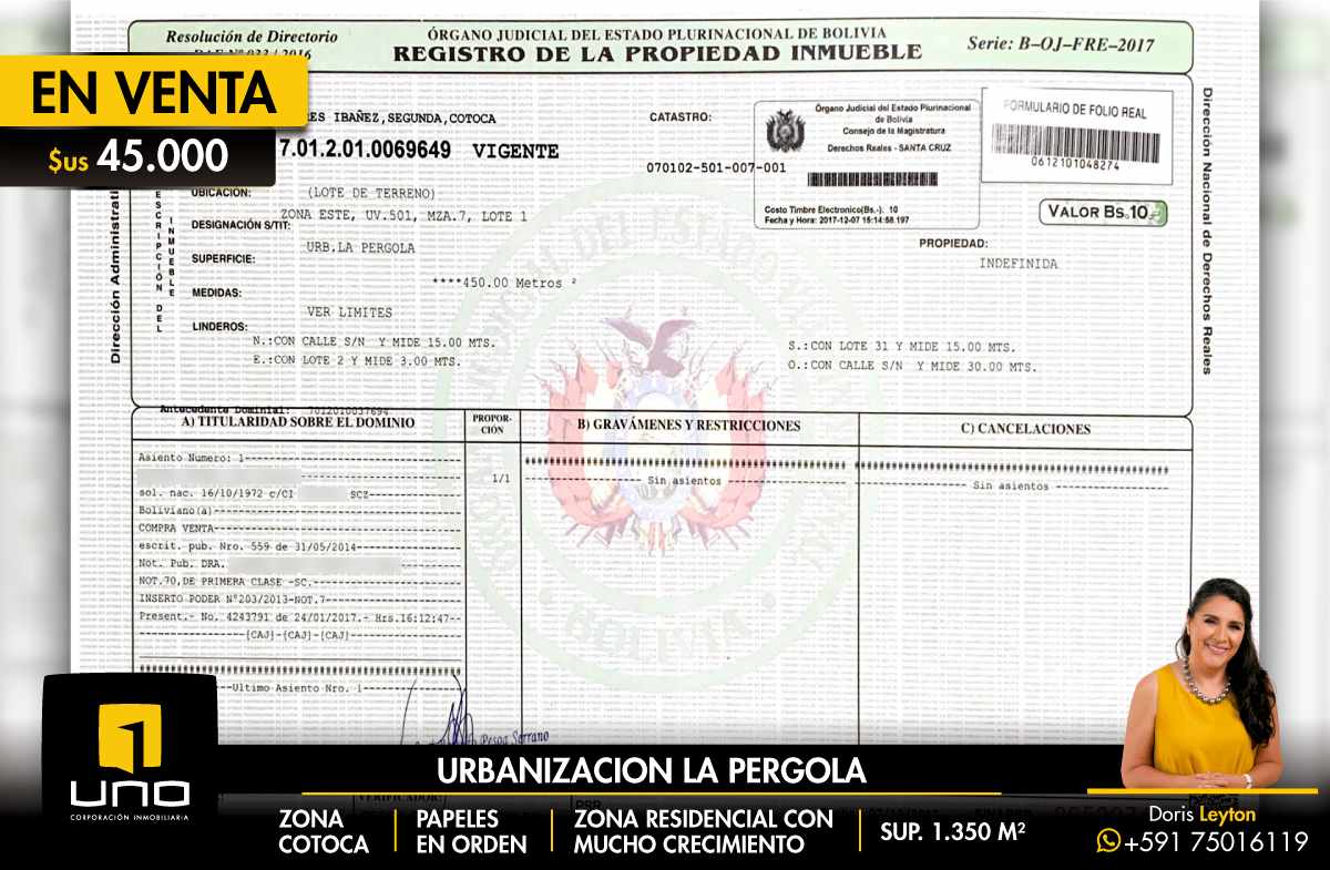 Terreno en Carretera Cotoca en Santa Cruz de la Sierra    Foto 1