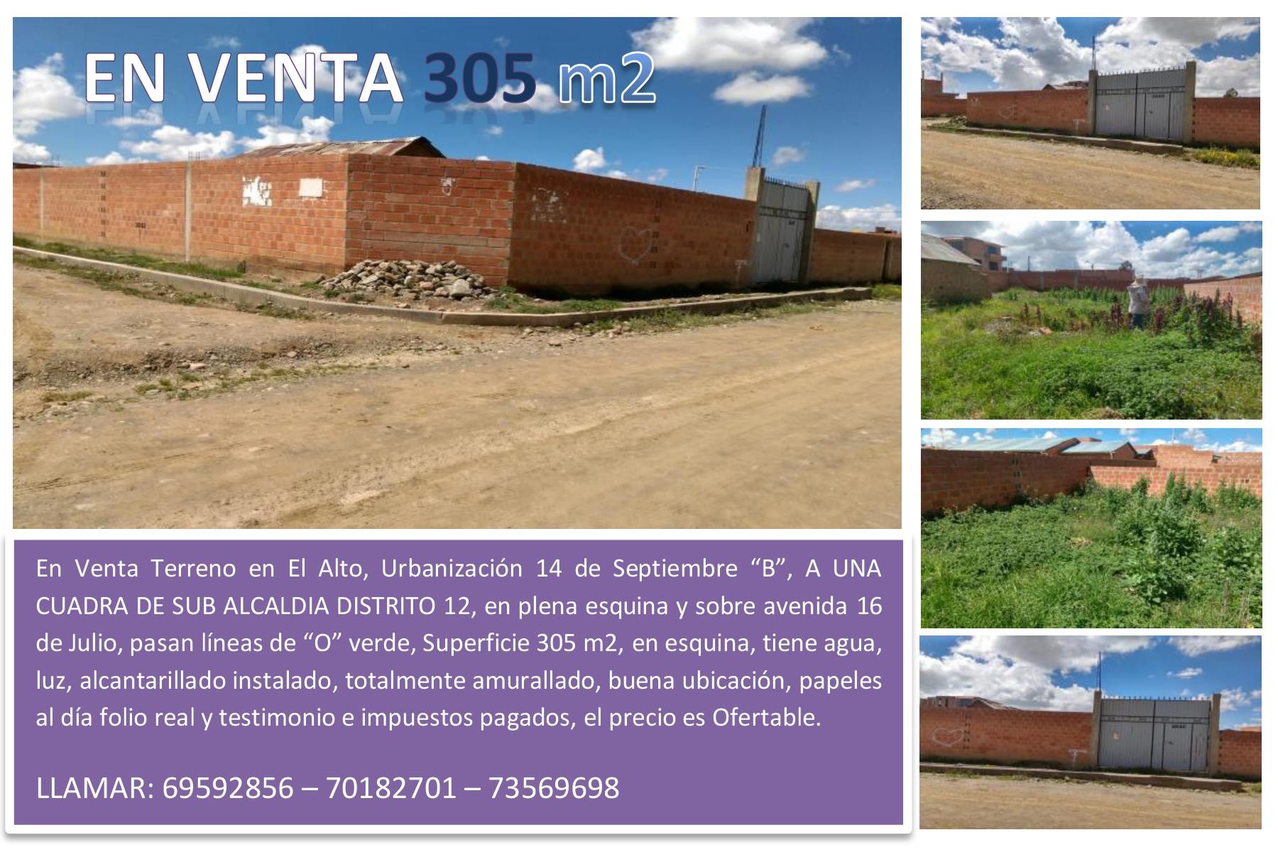 Terreno en VentaEn venta terreno en El Alto Urb. 14 de Septiembre Foto 4