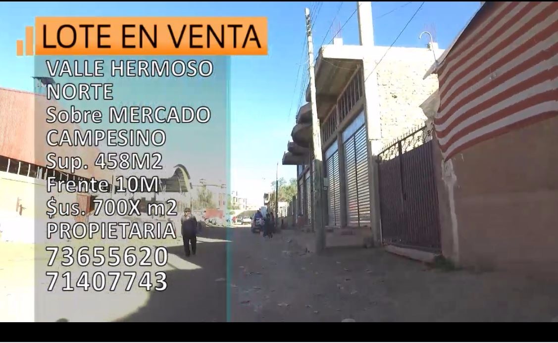 Terreno en VentaValle Hermoso, Zona alalay Sud, calle Siglo XX y calle Huanchaca    Foto 3