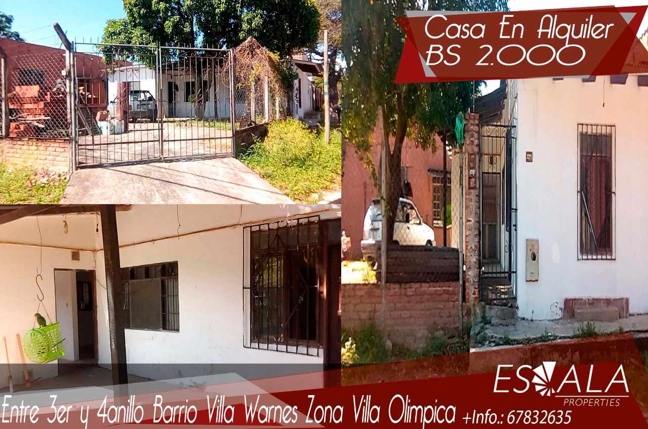 Casa en VentaBarrio villa warnes entre 3er y 4 anillo, zona villa olimpica 2 dormitorios 2 baños 1 parqueos Foto 1