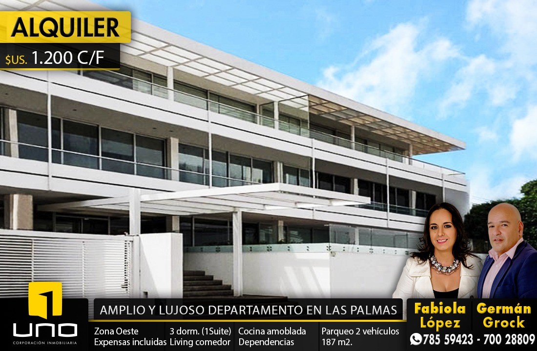 Departamento en AlquilerBarrio Las Palmas,  dentro de  exclusivo condominio,  lujoso departamento en alquiler Foto 1