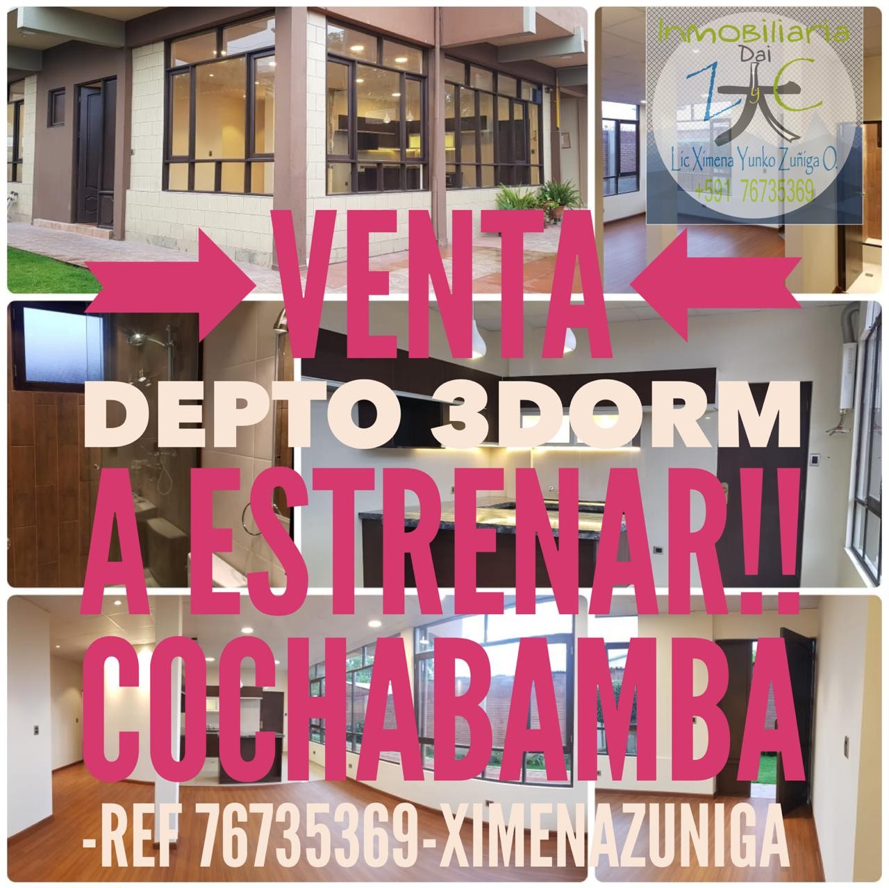 Departamento en Temporal en Cochabamba 3 dormitorios 3 baños 1 parqueos Foto 1