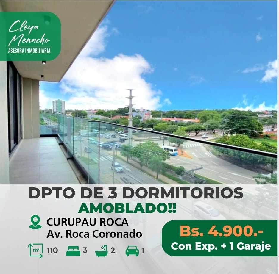 Departamento en AlquilerAv. Roca Coronado 4to anillo 
 Foto 1
