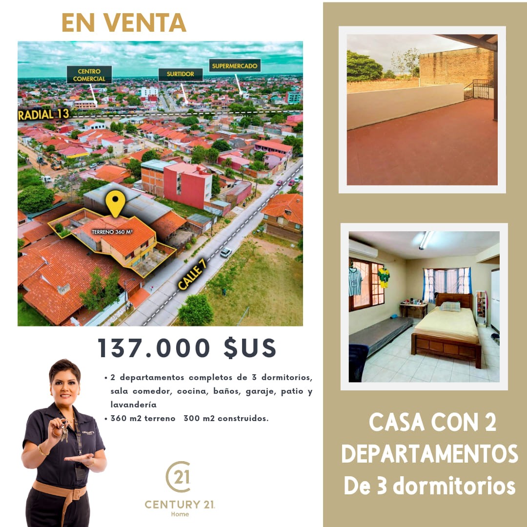 Casa en VentaCasa en venta zona Sur 6° anillo con 2 departamentos completos 6 dormitorios 4 baños 3 parqueos Foto 1