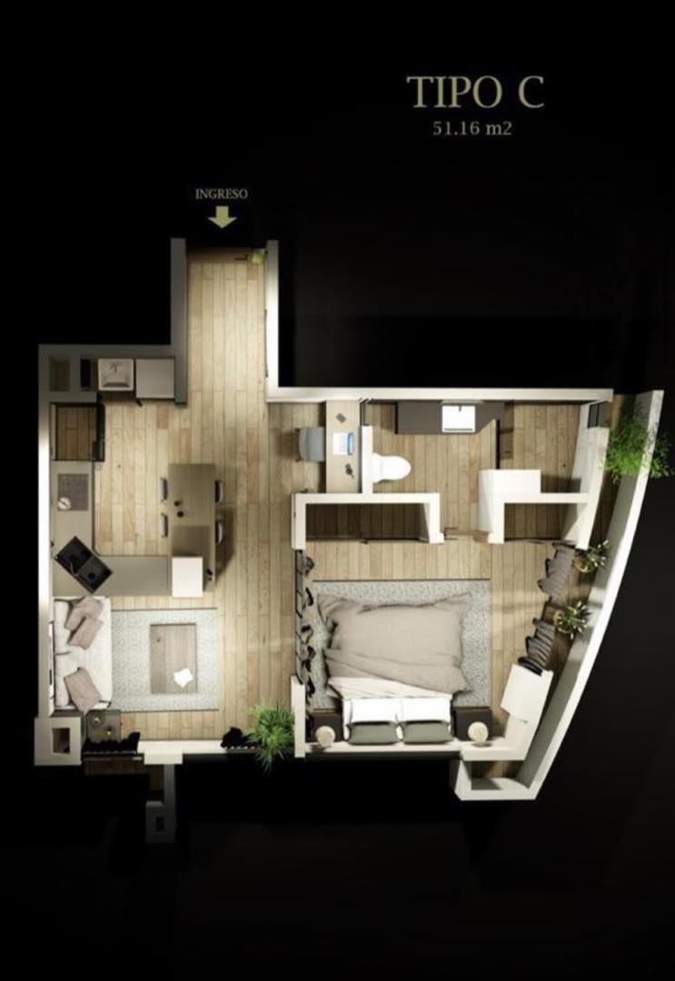 Departamento en Entre 2do y 3er anillo Norte en Santa Cruz de la Sierra 1 dormitorios 1 baños  Foto 7