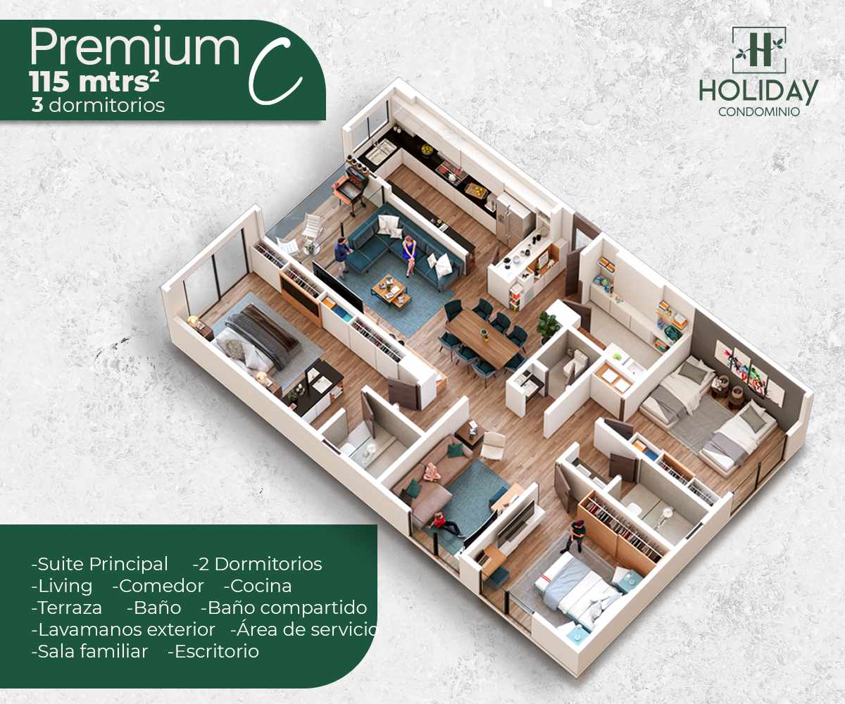 Departamento en VentaCondominio Holiday - En zona Remanso, 8vo anillo. 3 dormitorios 3 baños  Foto 1