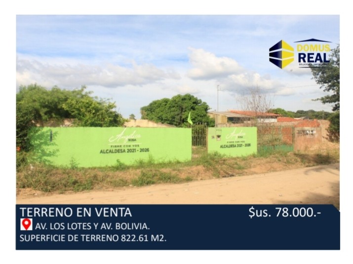 Terreno en VentaAv. Bolivia y Av. Los Lotes entre 7mo. y 8vo. Anillo, Distrito 12.

 Foto 1