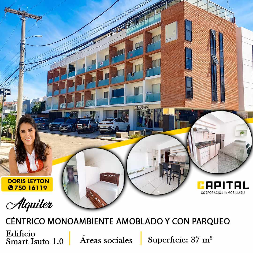Departamento en AlquilerMONOAMBIENTE AMOBLADO Y CON PARQUEO ZONA CANAL ISUTO 1 dormitorios 1 baños 1 parqueos Foto 1