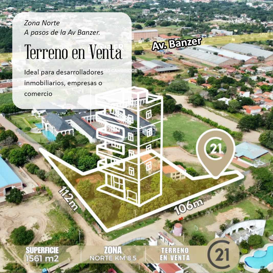 Terreno en VentaTERRENO A PASOS DE LA AV. BANZER, LADO DEL COLEGIO CAMBRIDGE Foto 1