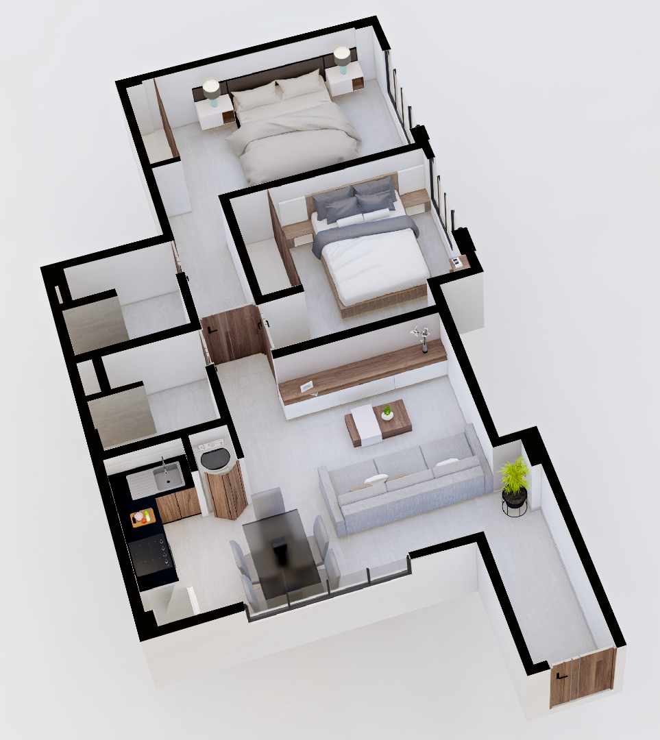 Departamento en Entre 3er y 4to anillo Norte en Santa Cruz de la Sierra 2 dormitorios 2 baños  Foto 1