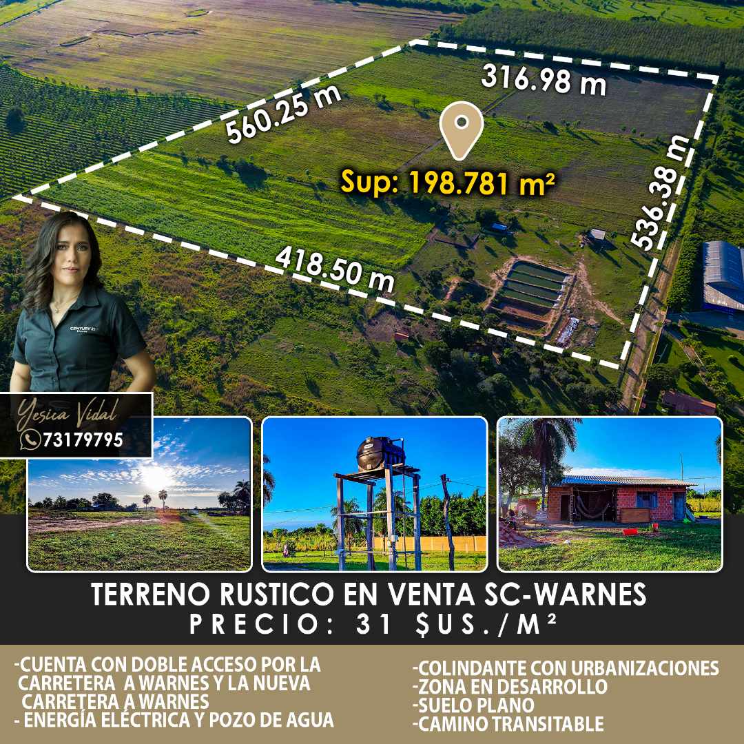 Terreno Carretera al Norte Santa Cruz - Warnes, km 24 Foto 1