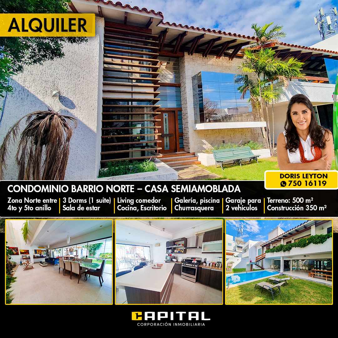 Casa en AlquilerCASA EN ALQUILER EN CONDOMINIO BARRIO NORTE CON PISCINA PROPIA Foto 1