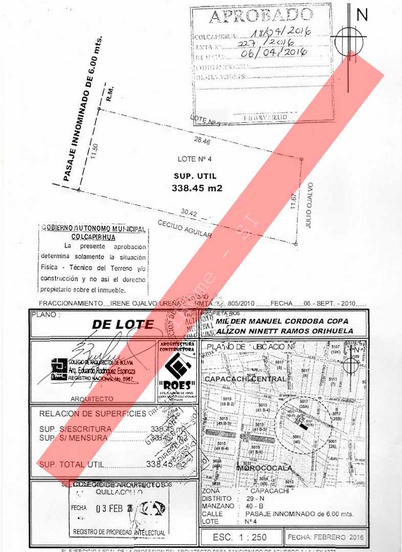 Terreno en VentaCapacachi, colcapirhua    Foto 8