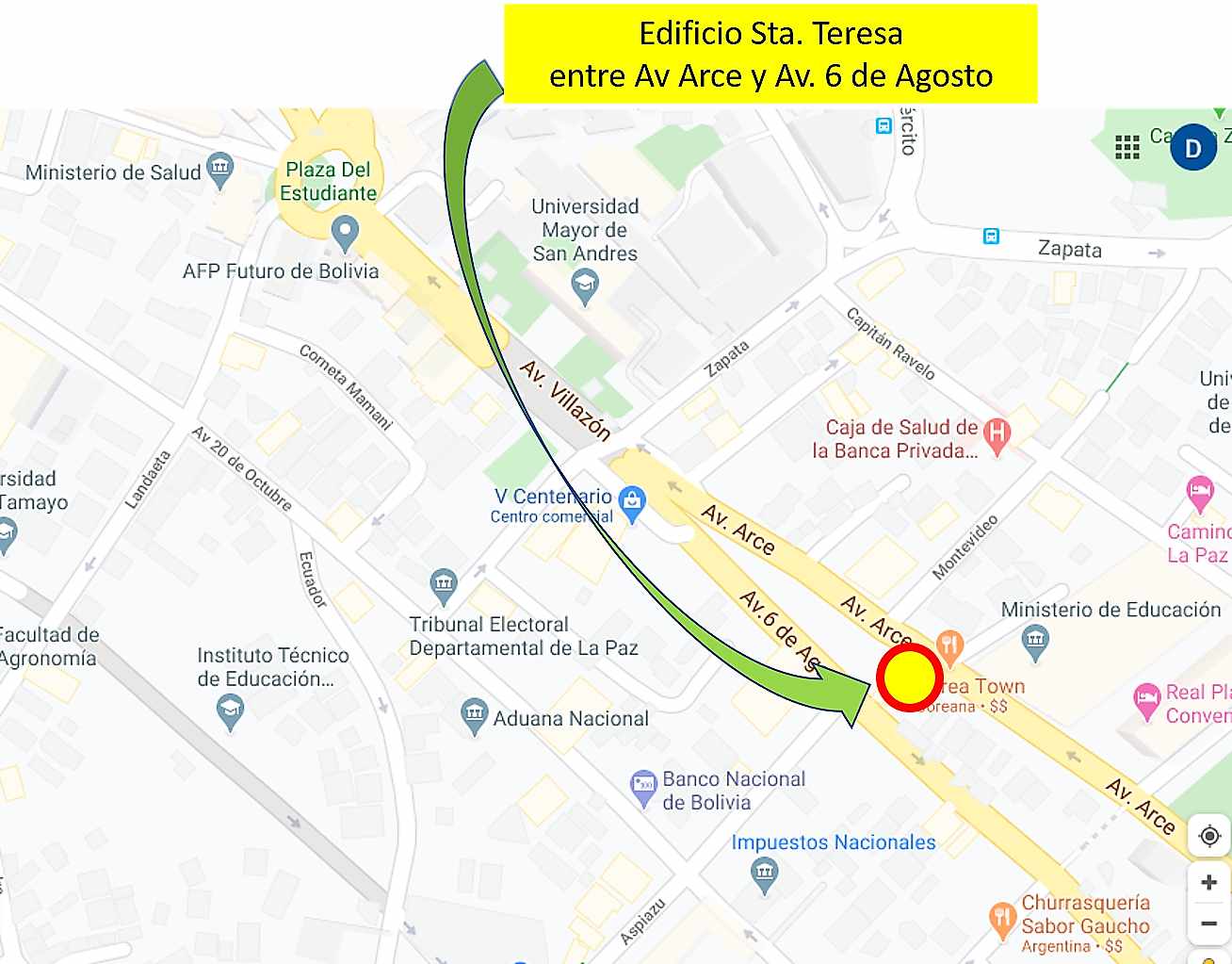 Departamento en AlquilerAv. Arce Edificio Santa Teresa San Jorge (a 1 cuadra de la UMSA) 2 dormitorios 2 baños  Foto 2