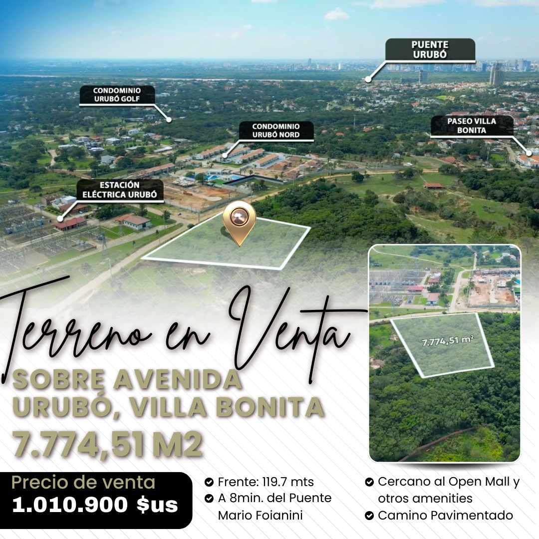 Terreno en VentaVilla Bonita, Urubó (Sobre Avenida)    Foto 1