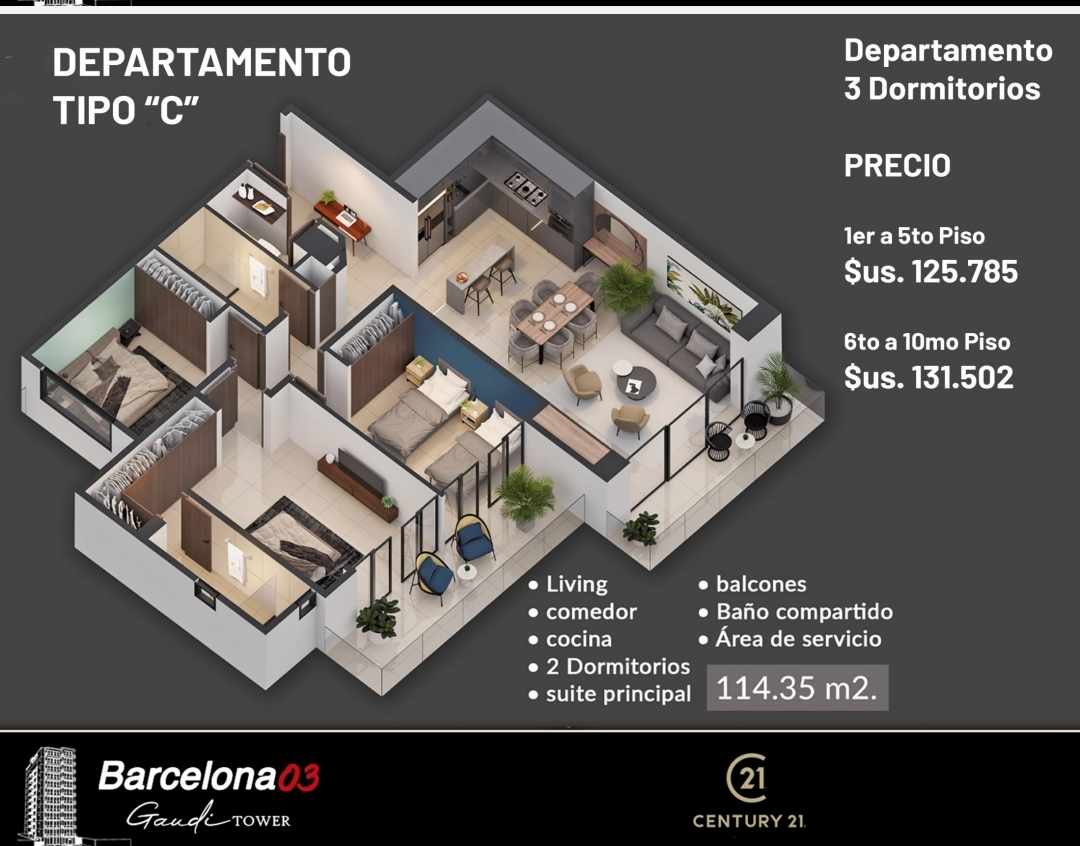 Departamento ZONA NORTE 4TO ANILLO Y AV. BENI EDIFICIO BARCELONA 3 Foto 11