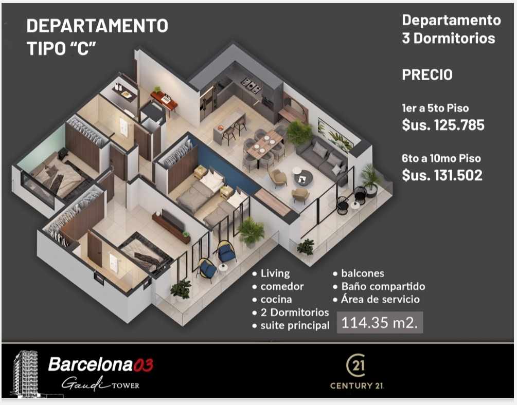 Departamento ZONA NORTE 4TO ANILLO Y AV. BENI EDIFICIO BARCELONA 3 Foto 14