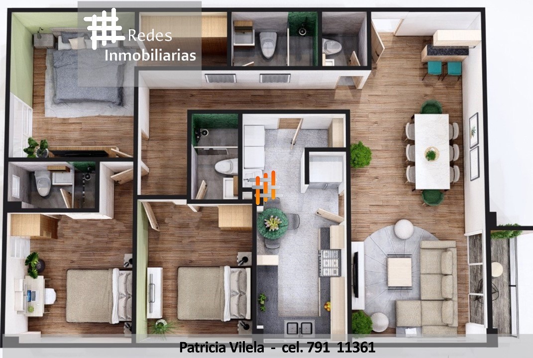 Departamento en Achumani en La Paz 3 dormitorios 4 baños 1 parqueos Foto 9