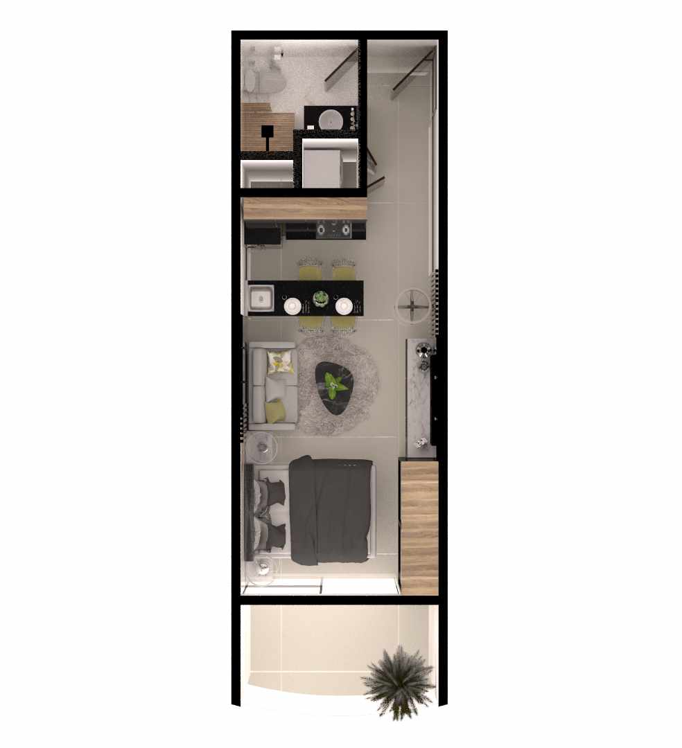 Departamento en VentaBRICKELL 7  - Av. Roca y Coronado entre 4to y 5to anillo	 1 dormitorios 1 baños  Foto 1