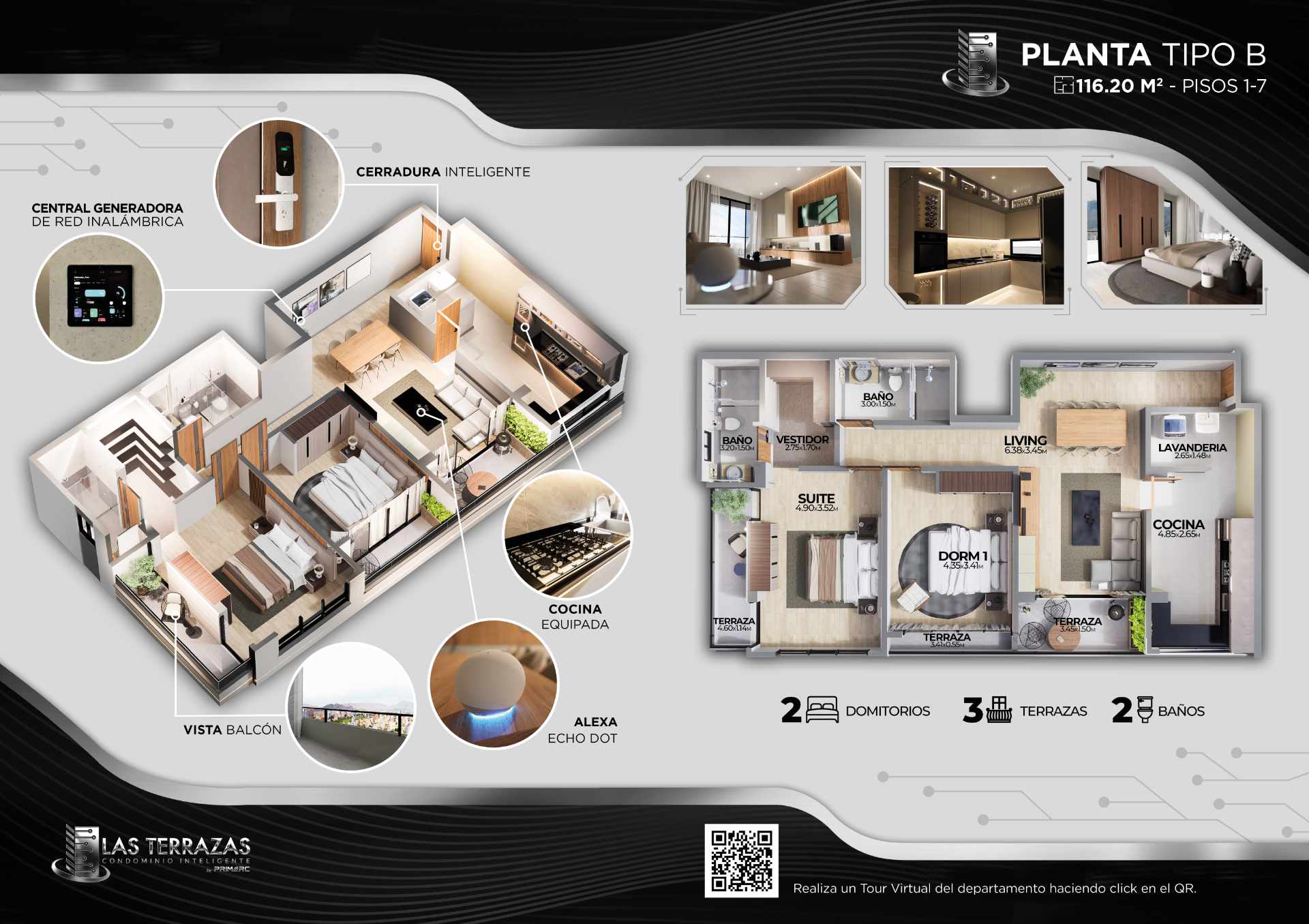 Departamento en VentaDEPARTAMENTOS DE 2 DORM EN PRE VENTA 81.340 $us 2 dormitorios 3 baños  Foto 36