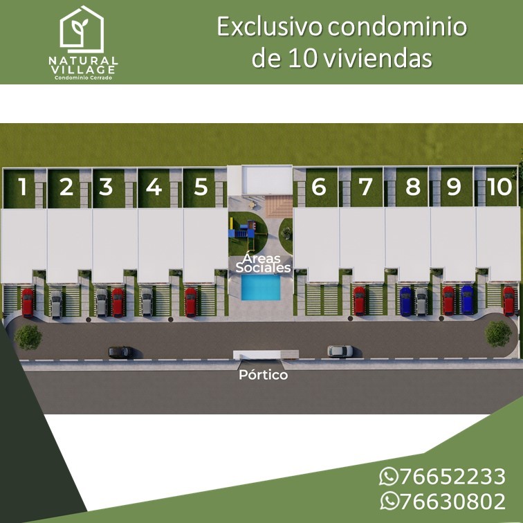 Casa Casas 3 Dormitorios Condominio Natural Village (Av. Banzer y Km 8.5 entrando 6 km por Mainter) Foto 2