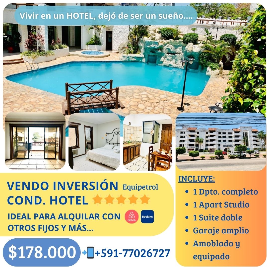 Departamento en VentaAv. Marcelo Terceros Banzer o Tercer Anillo Externo Cond. Hotel Casa Blanca  4 dormitorios 4 baños 1 parqueos Foto 1