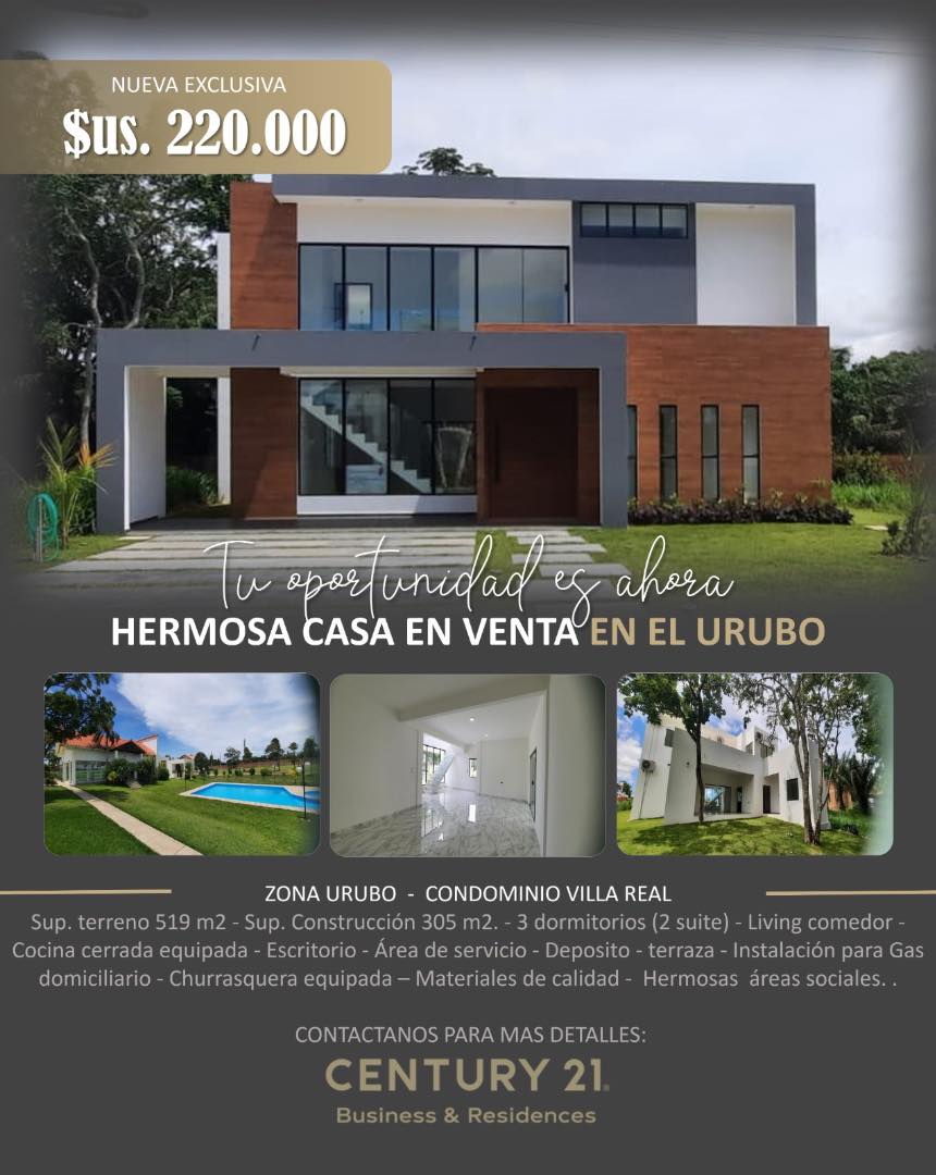 Casa en VentaUrubo, condominio villa Real  3 dormitorios 4 baños 3 parqueos Foto 4