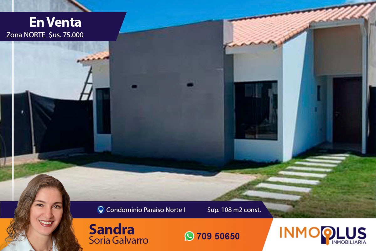 Casa en Venta𝐂𝐀𝐒𝐀 𝟏 𝐏𝐋𝐀𝐍𝐓𝐀 𝐂𝐎𝐍𝐃𝐎𝐌𝐈𝐍𝐈𝐎 𝐏𝐀𝐑𝐀𝐈𝐒𝐎 𝐍𝐎𝐑𝐓𝐄 I Foto 1