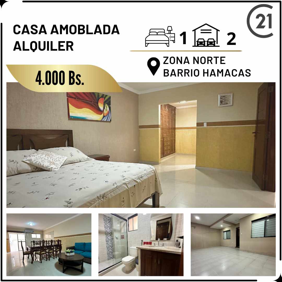 Departamento en AlquilerBarrio Hamacas, zona Norte 1 dormitorios 1 baños 2 parqueos Foto 1