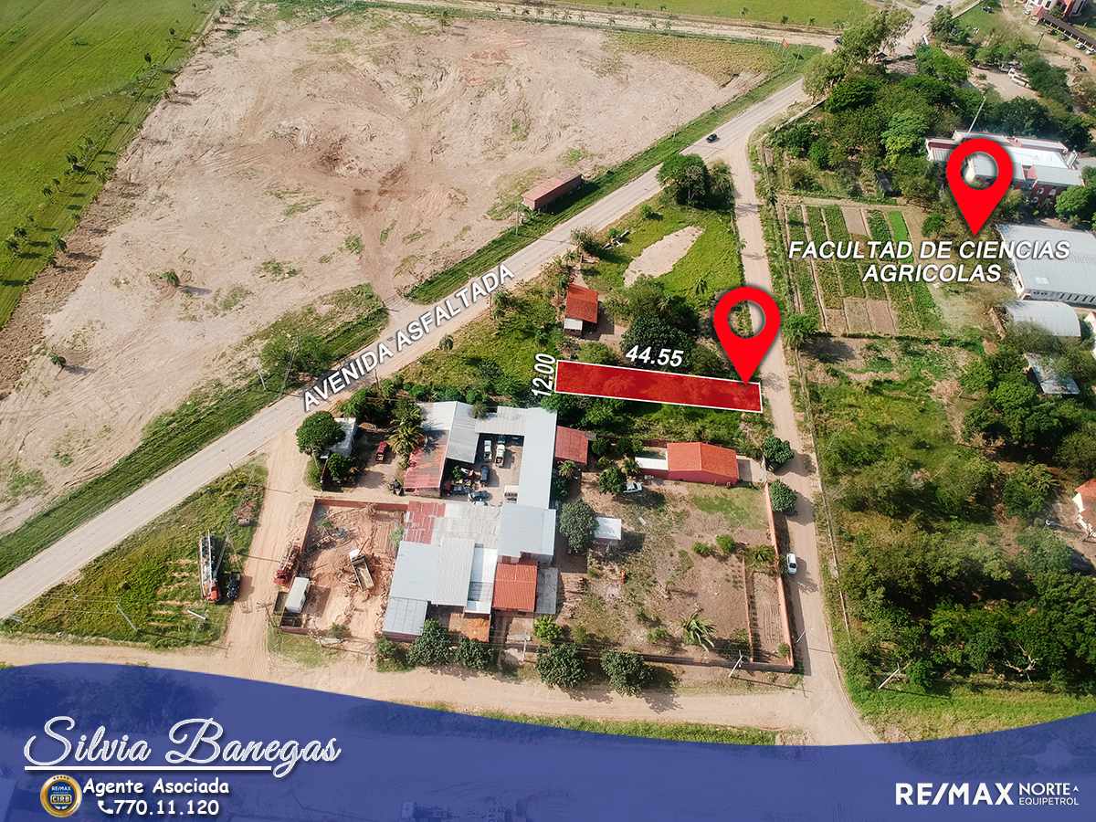 Terreno Zona Norte. Av. Banzer, entrando por La Chonta, pasando el Cond. Las Brisas y Triplex, a media cuadra de avenida asfaltada.Al frente del comedor de la Facultad de Ciencias Agrícolas UAGRM Foto 15