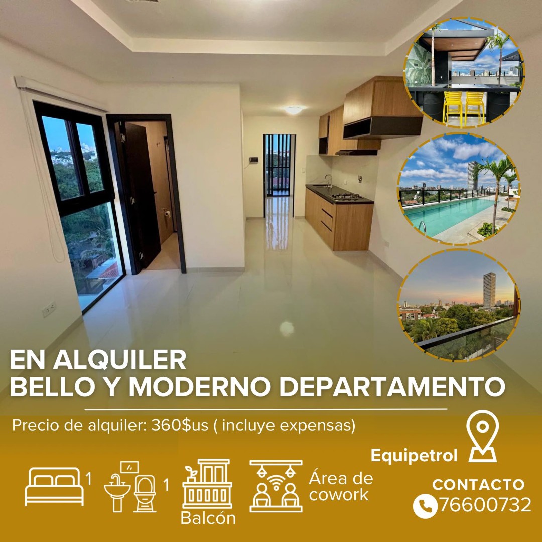 Departamento en Equipetrol en Santa Cruz de la Sierra 1 dormitorios 1 baños  Foto 1