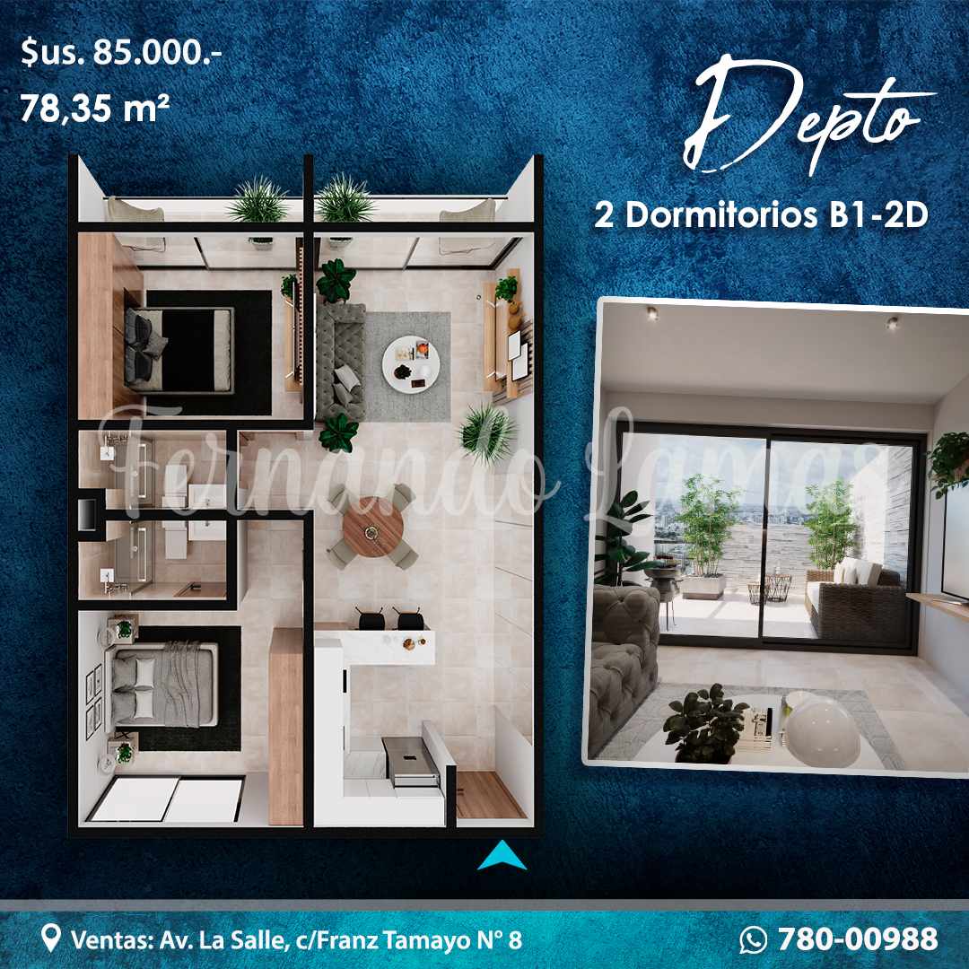 Departamento en VentaAvenida Beni, calle 4 1 dormitorios 1 baños  Foto 3