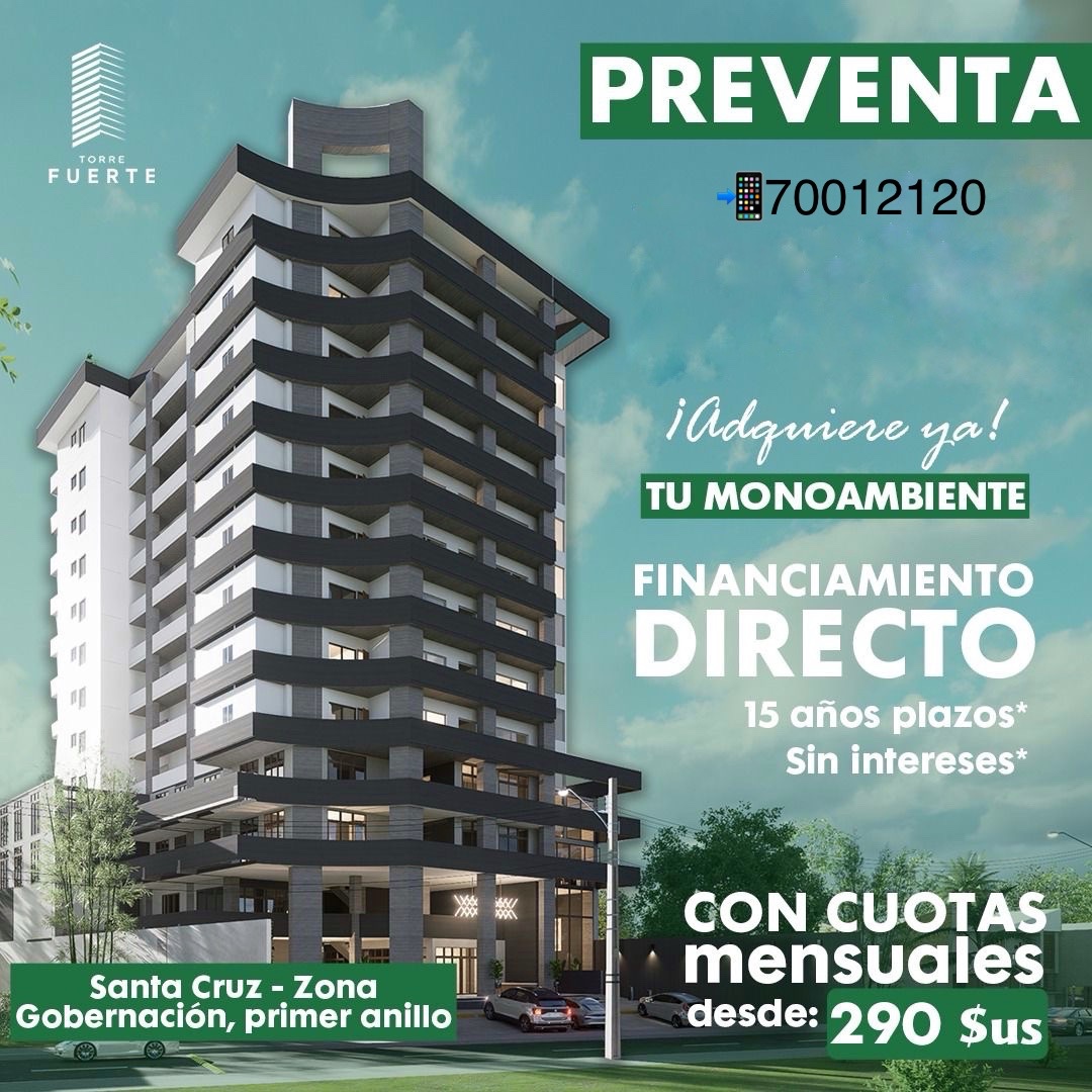 Departamento en Venta1er anillo frente a la Gobernación de Santa Cruz AV Omar Chavez Foto 1