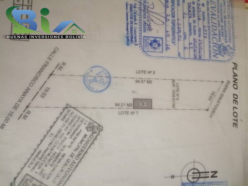 Terreno en Venta$us.97.000 LOTE Y $us.155.000 + CASA PREVENTA ZONA QUILLACOLLO    Foto 5