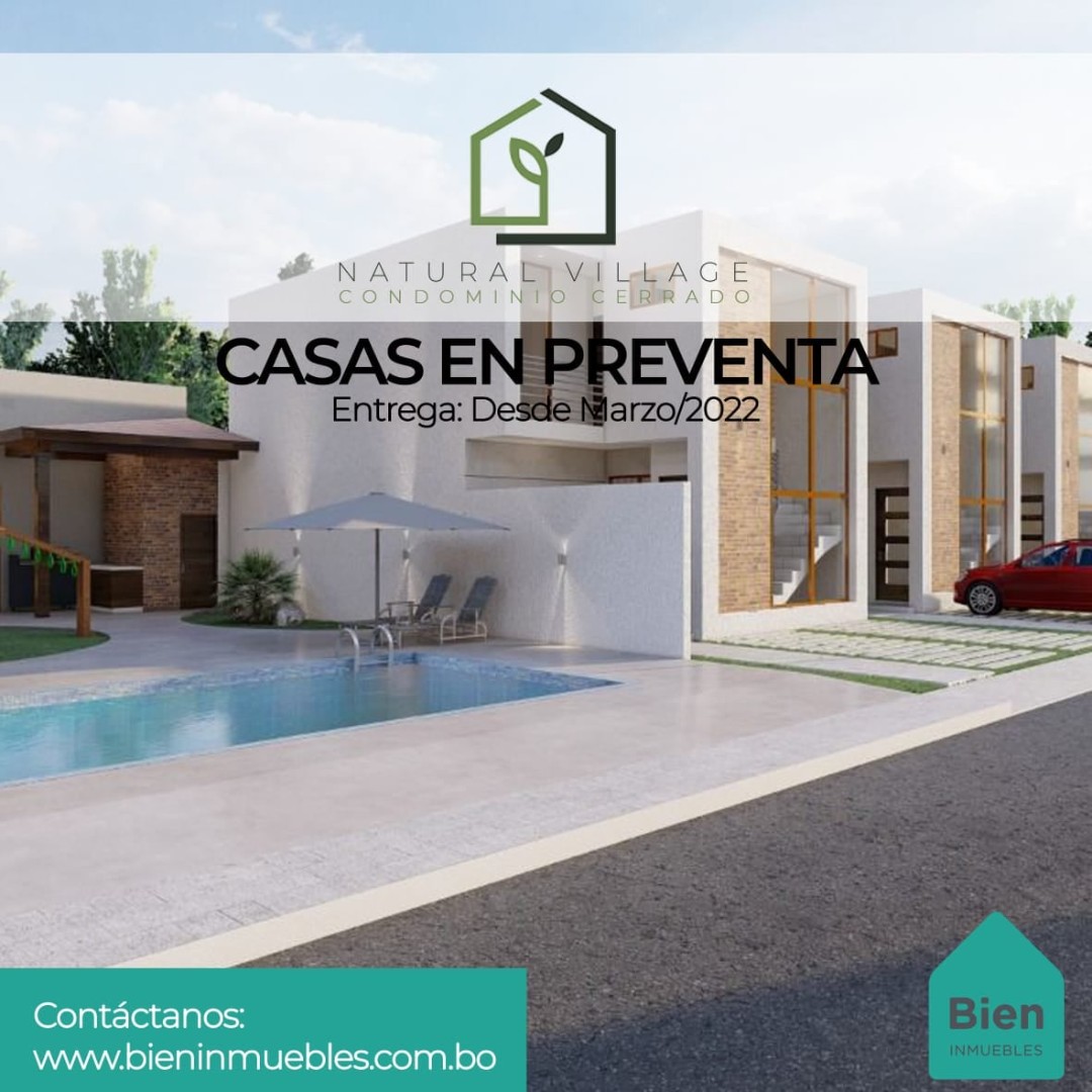 Casa Casas 3 Dormitorios Condominio Natural Village (Av. Banzer y Km 8.5 entrando 6 km por Mainter) Foto 1