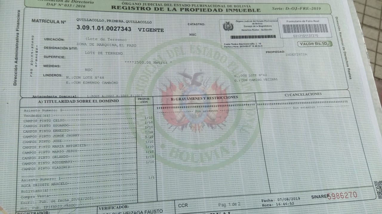 Terreno en VentaLa Marquina, Quillacollo (norte) Foto 3